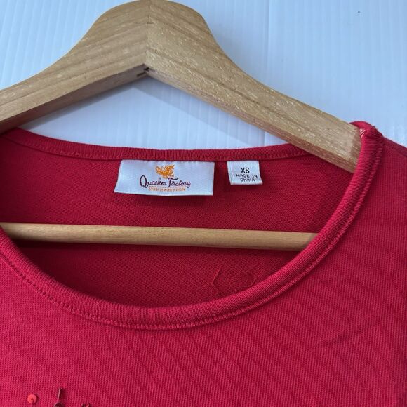 Quacker Factory Red Patriotic Embellished Sequins Fireworks July 4.Size XS - Picture 4 of 14